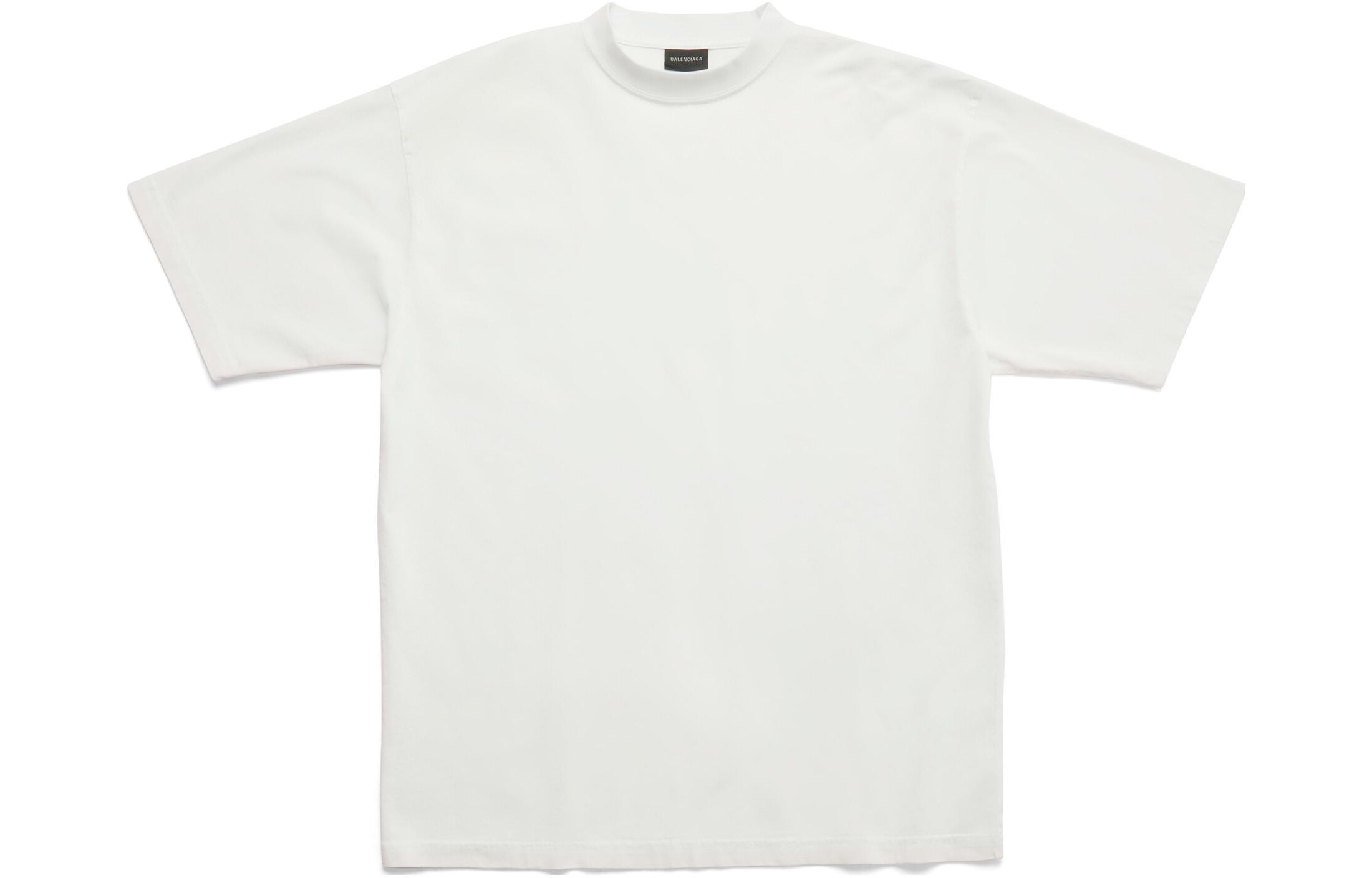 Lookbook (Women) Balenciaga SS23  White Loose Fit T-Shirt with Logo and Rhinestone Detail. 641655TOVJ69067