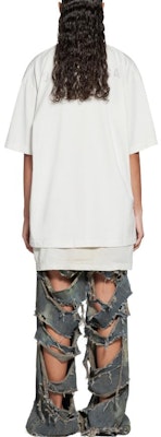 (Women) Balenciaga SS23 White Loose Fit T-Shirt with Logo and Rhinestone Detail. 641655TOVJ69067 Purchase (Women) Balenciaga SS23 White Loose Fit T-Shirt with Logo and Rhinestone Detail. 641655TOVJ69067