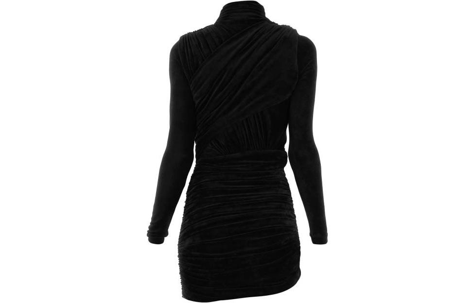 Lookbook (W) 발렌시아가 SS23 블랙 미니멀리스트 롱슬리브 캐주얼 드레스 725098TKQ221000