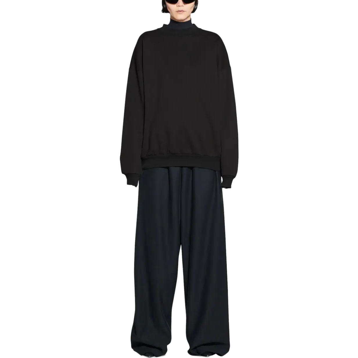 Lookbook (W) 발렌시아가 SS23 블랙 오버사이즈 크루넥 풀오버 스웻셔츠 724544TNVL51000