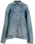 Buy (W) 巴黎世家 SS23 女款藍色復古做舊長袖牛仔外套 721709TNW604268