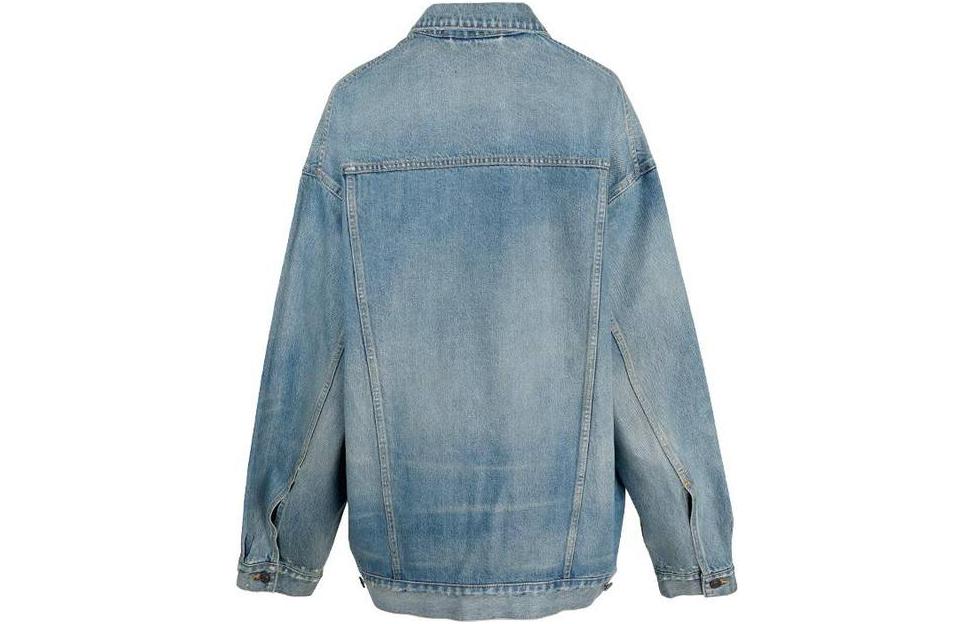 (Women) Balenciaga SS23 Distressed Long Sleeve Denim Jacket Women’s Blue. 721709TNW604268 圖 3