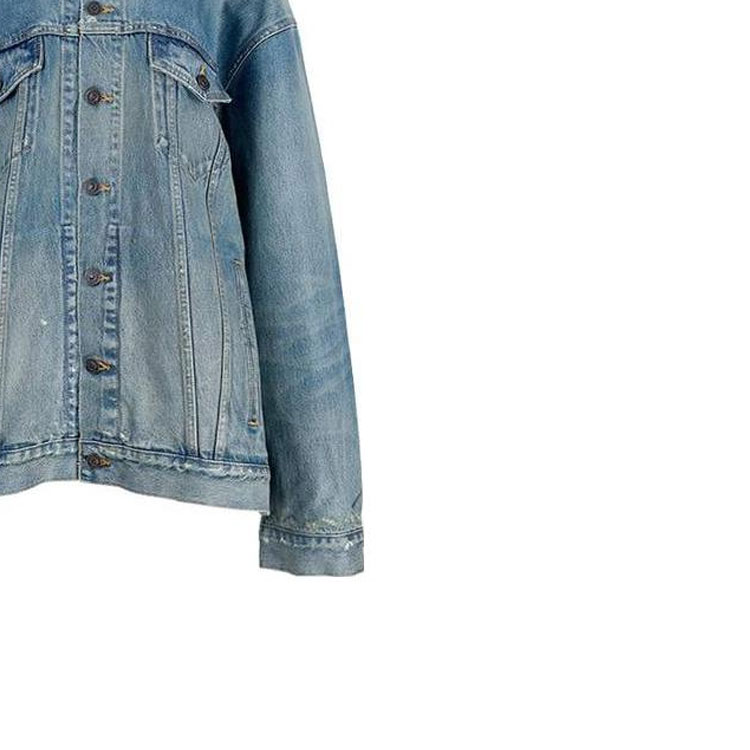 (Women) Balenciaga SS23 Distressed Long Sleeve Denim Jacket Women’s Blue. 721709TNW604268 圖 6