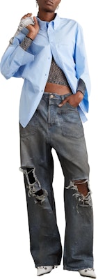 (W) 巴黎世家SS23蓝色破洞宽松牛仔裤带侧口袋 751111TDW143359 Shop (W) 巴黎世家SS23蓝色破洞宽松牛仔裤带侧口袋 751111TDW143359