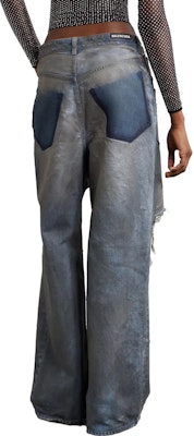 (W) 巴黎世家SS23蓝色破洞宽松牛仔裤带侧口袋 751111TDW143359 Details for (W) 巴黎世家SS23蓝色破洞宽松牛仔裤带侧口袋 751111TDW143359