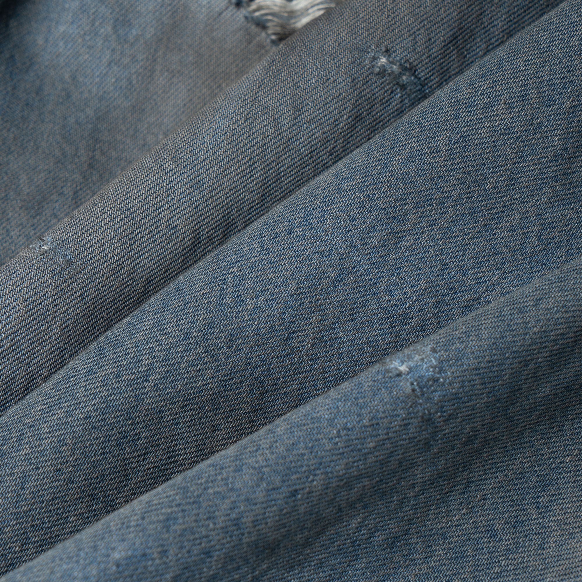 Sizing (W) 巴黎世家SS23蓝色破洞宽松牛仔裤带侧口袋 751111TDW143359