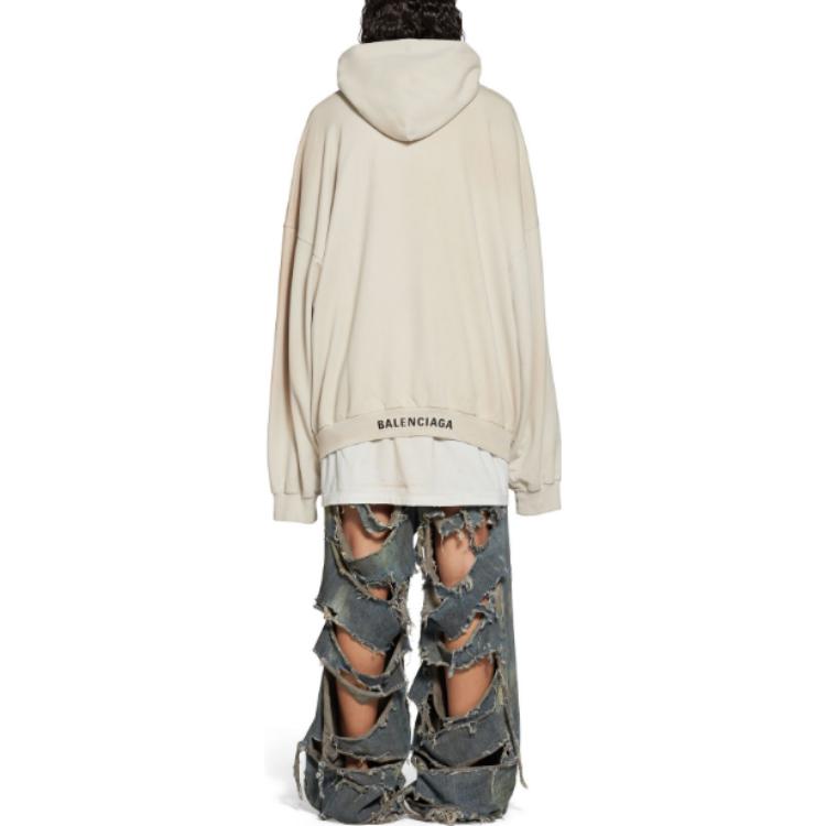 (Women) Balenciaga SS23 Gradient Logo Hoodie  Oversized Fit in Khaki. 739024TOVF39199 圖 5