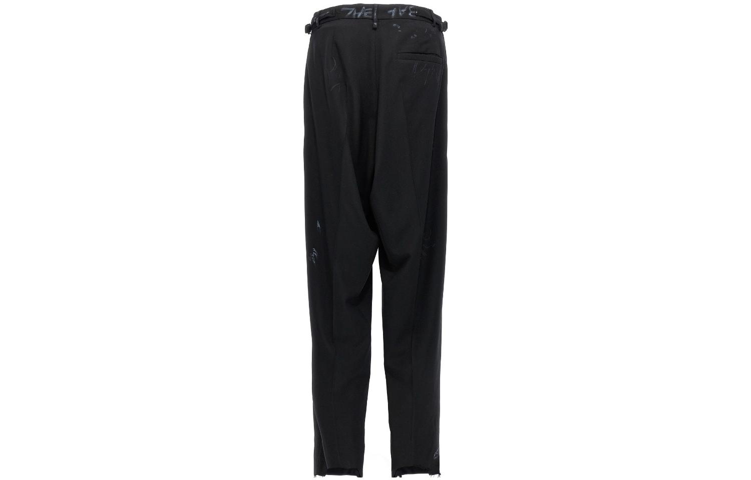 Lookbook (W) 巴黎世家 SS23 塗鴉標誌直筒長褲 女款 黑色 正常版型 738848TOT031000