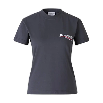 (Women) Balenciaga SS23 Letter Logo Print Crewneck T-Shirt Regular Fit Women’s Dark Grey 612964TKVJ11366