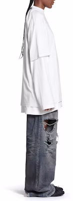 (W) Balenciaga SS23 字母印花寬鬆版白色T恤 739784TOVF49081 Purchase (W) Balenciaga SS23 字母印花寬鬆版白色T恤 739784TOVF49081