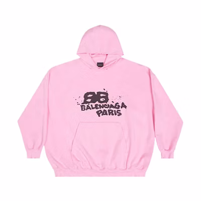 (Women) Balenciaga SS23 Letter Print Pink Hoodie Womenswear 620947TNVQ11401