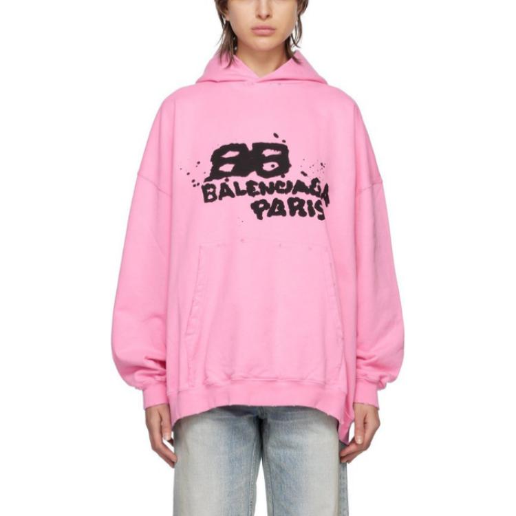 (Women) Balenciaga SS23 Letter Print Pink Hoodie Womenswear 620947TNVQ11401 圖 4