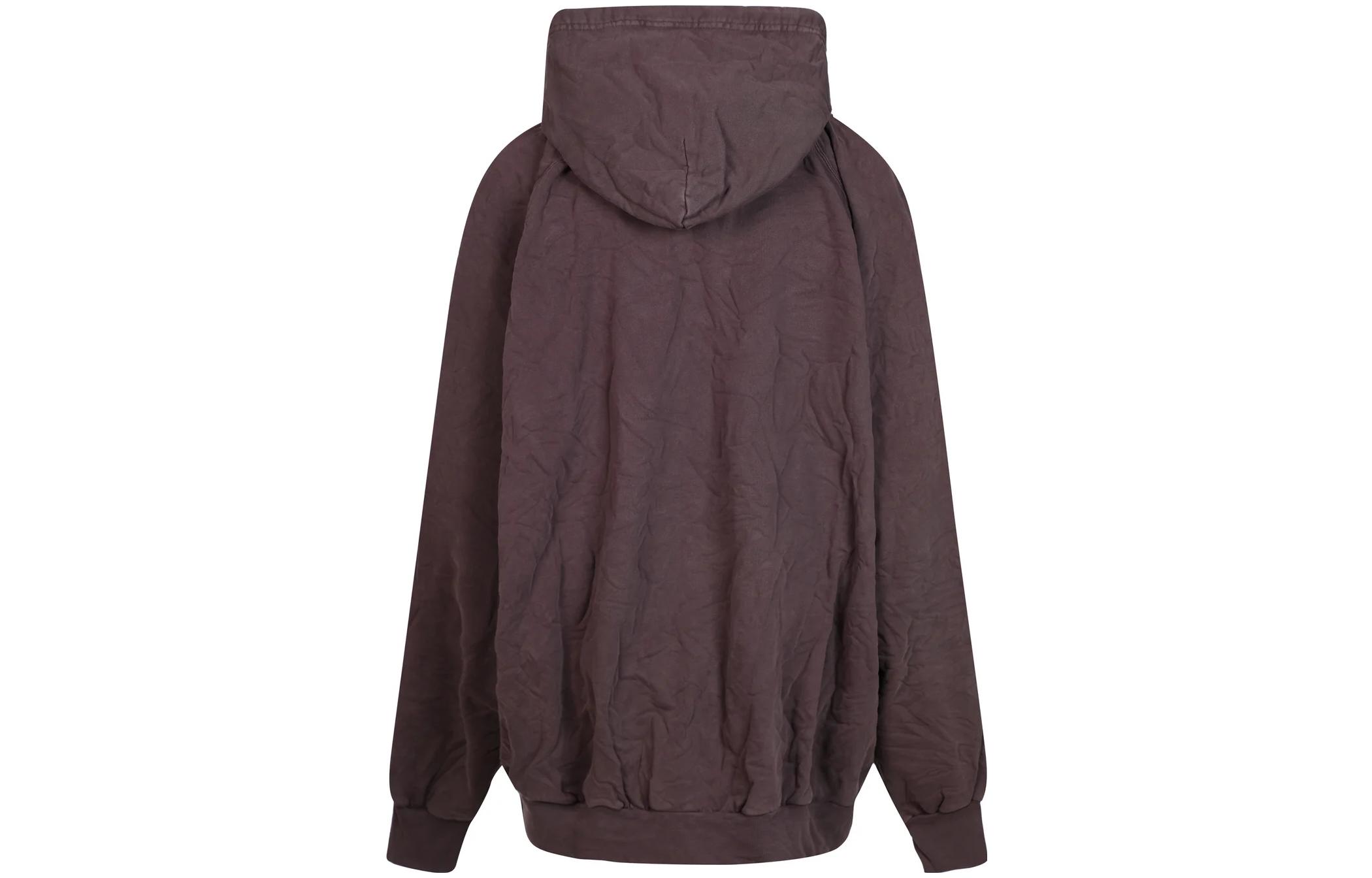 (Women) Balenciaga SS23 Logo Print Crinkled Hoodie Oversized Fit Dark Grey 697879TMV990616 圖 3