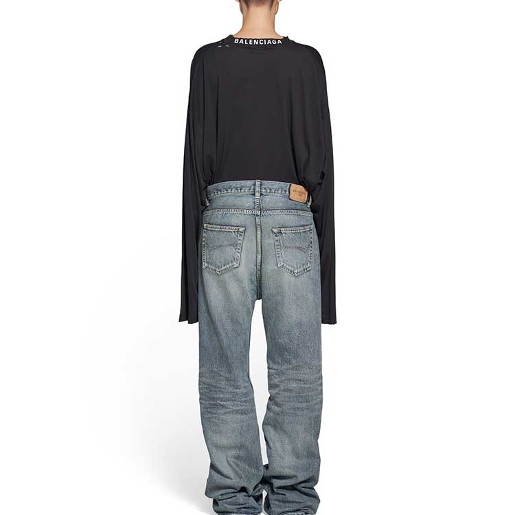 Purchase (W) 巴黎世家SS23中腰水洗喇叭牛仔裤 女士常规版型蓝色裤。 697829TNW014012