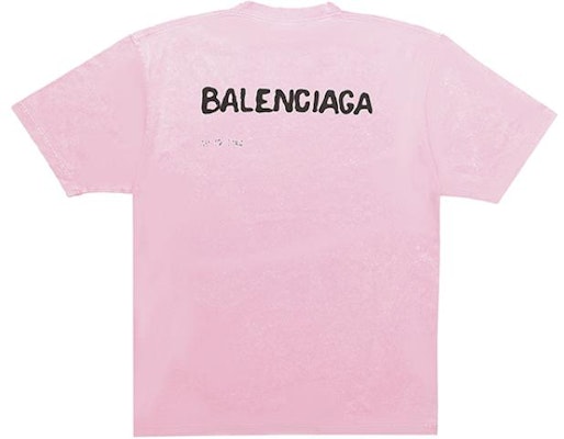 (W) Balenciaga SS23 粉色模糊陰影標誌常規版型 T 恤。 641655TOVO53204 Lookbook (W) Balenciaga SS23 粉色模糊陰影標誌常規版型 T 恤。 641655TOVO53204