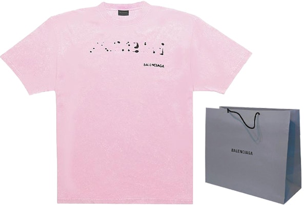 (W) Balenciaga SS23 粉色模糊陰影標誌常規版型 T 恤。 641655TOVO53204 Shop (W) Balenciaga SS23 粉色模糊陰影標誌常規版型 T 恤。 641655TOVO53204