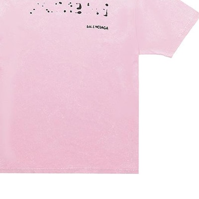 (W) Balenciaga SS23 粉色模糊陰影標誌常規版型 T 恤。 641655TOVO53204 Details for (W) Balenciaga SS23 粉色模糊陰影標誌常規版型 T 恤。 641655TOVO53204