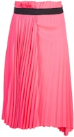 (Women) Balenciaga SS23 Pink Pleated Midi Skirt with Logo, Regular Fit. 529757TEO055900 (Women) Balenciaga SS23 Pink Pleated Midi Skirt with Logo, Regular Fit. 529757TEO055900