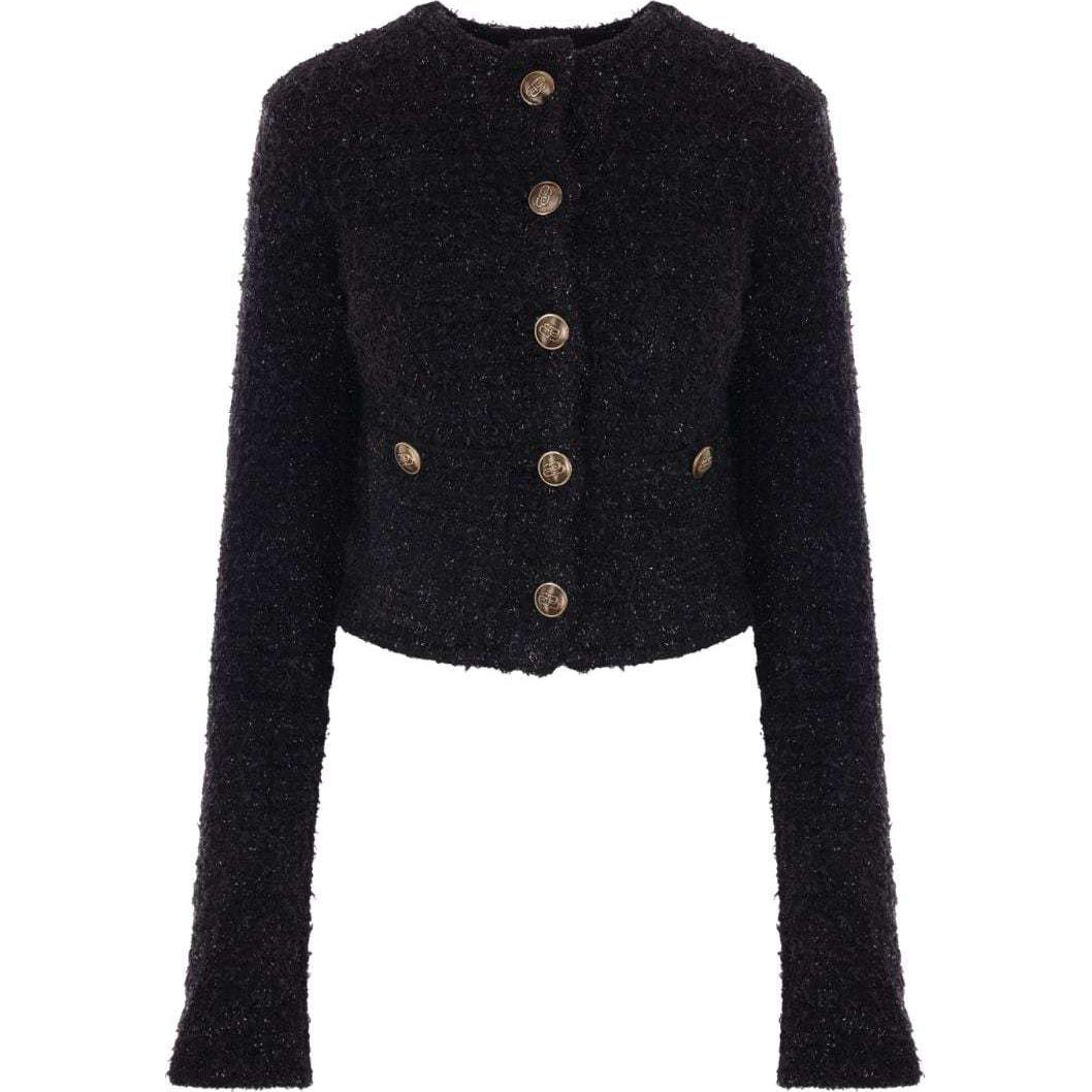 Order (Women) Balenciaga SS24  Black Knit Cardigan, Solid Color, Regular Fit. 793604T33281000