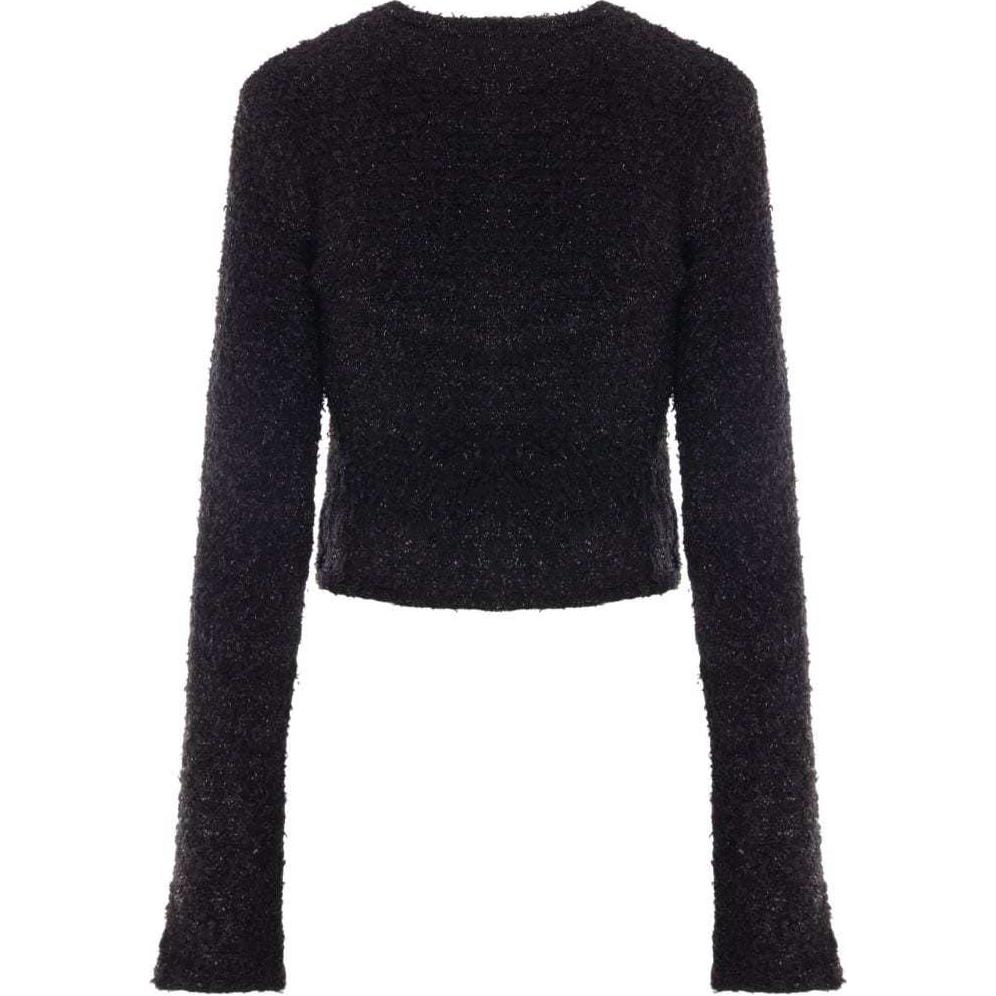 Lookbook (Women) Balenciaga SS24  Black Knit Cardigan, Solid Color, Regular Fit. 793604T33281000