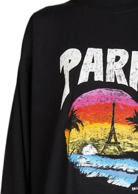 (W) バレンシアガ SS24 ブラック シーニック レター オーバーサイズ 長袖 Tシャツ 772208TPVL91070 Details for (W) バレンシアガ SS24 ブラック シーニック レター オーバーサイズ 長袖 Tシャツ 772208TPVL91070