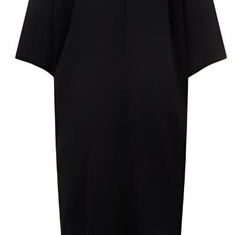 Shop (W) 발렌시아가 SS24 블랙 V넥 긴소매 드레스 레귤러 핏. 790656TQO151000