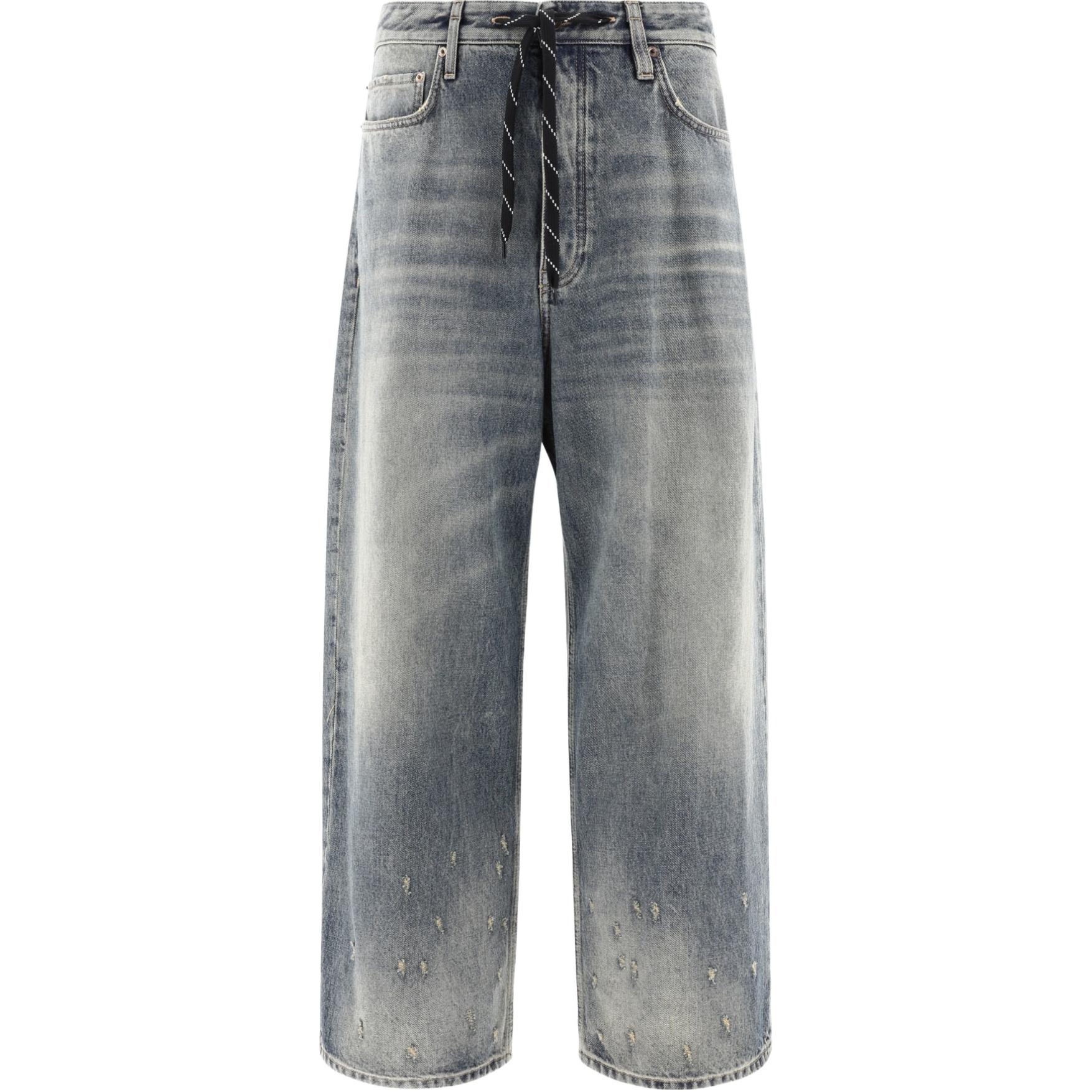 (Women) Balenciaga SS24  Blue Straight-Leg Loose Fit Zipper Pocket Jeans. 786643TJW952204