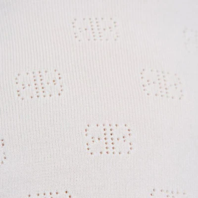 (W) 발렌시아가 SS24 화이트 레터 패턴 니트 반팔 탑. 793612T5215 Details for (W) 발렌시아가 SS24 화이트 레터 패턴 니트 반팔 탑. 793612T5215