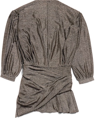 (W) 발렌시아가 SS24 브라운 V넥 반팔 타이 디테일 원피스 여성용 772748TPV271075 Lookbook (W) 발렌시아가 SS24 브라운 V넥 반팔 타이 디테일 원피스 여성용 772748TPV271075