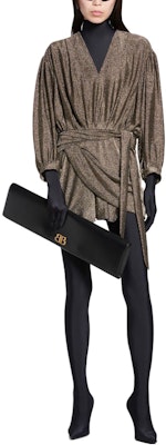 (W) 발렌시아가 SS24 브라운 V넥 반팔 타이 디테일 원피스 여성용 772748TPV271075 Shop (W) 발렌시아가 SS24 브라운 V넥 반팔 타이 디테일 원피스 여성용 772748TPV271075