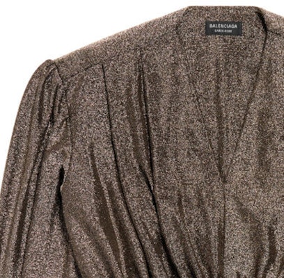 (W) 발렌시아가 SS24 브라운 V넥 반팔 타이 디테일 원피스 여성용 772748TPV271075 Cheap (W) 발렌시아가 SS24 브라운 V넥 반팔 타이 디테일 원피스 여성용 772748TPV271075