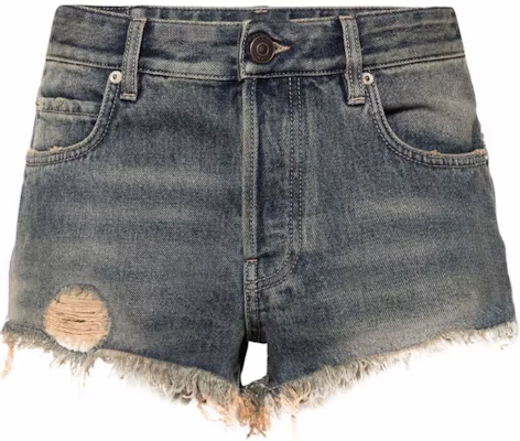 (W) Balenciaga SS24 Pantalones Cortos Denim Azul Medio Slim Mujer Logo Distressed. 793948TJW952204 Order (W) Balenciaga SS24 Pantalones Cortos Denim Azul Medio Slim Mujer Logo Distressed. 793948TJW952204