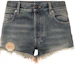 Order (W) Balenciaga SS24 Pantalones Cortos Denim Azul Medio Slim Mujer Logo Distressed. 793948TJW952204