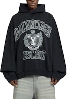 (Women) Balenciaga SS24 Oversized Lettering Navy Blue Hoodie Women 744463TOVK28190 (Women) Balenciaga SS24 Oversized Lettering Navy Blue Hoodie Women 744463TOVK28190