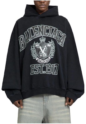 (W) 巴黎世家SS24宽松字母藏青色连帽衫女款 744463TOVK28190 Order (W) 巴黎世家SS24宽松字母藏青色连帽衫女款 744463TOVK28190