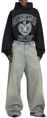 (W) 巴黎世家SS24宽松字母藏青色连帽衫女款 744463TOVK28190 Purchase (W) 巴黎世家SS24宽松字母藏青色连帽衫女款 744463TOVK28190