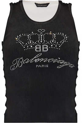 (W) 巴黎世家 SS24 水钻装饰常规版型背心 黑色 794133T16941070 Buy (W) 巴黎世家 SS24 水钻装饰常规版型背心 黑色 794133T16941070