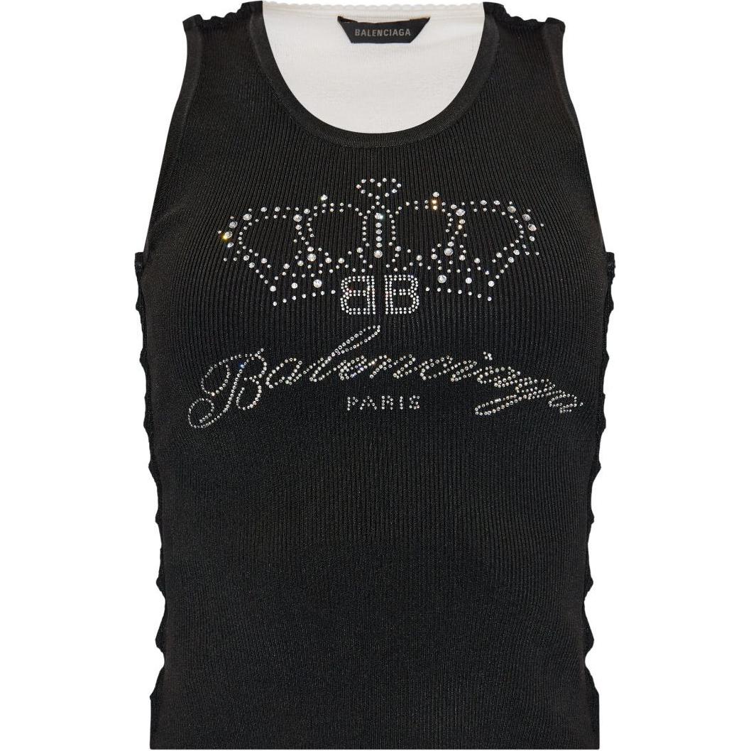 Order (W) 巴黎世家 SS24 水钻装饰常规版型背心 黑色 794133T16941070