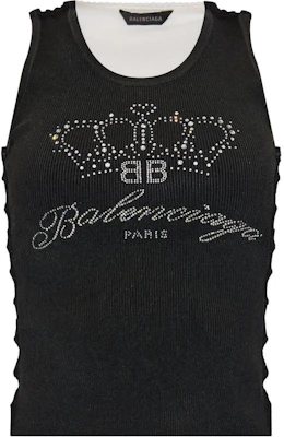 (W) 巴黎世家 SS24 水钻装饰常规版型背心 黑色 794133T16941070 Order (W) 巴黎世家 SS24 水钻装饰常规版型背心 黑色 794133T16941070