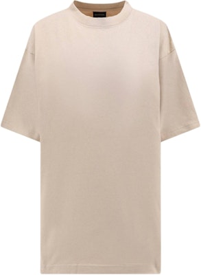 (Women) Balenciaga SS24 Rhinestone Logo Loose Fit Beige Crewneck T-Shirt Women 641655TPVP79710 Buy (Women) Balenciaga SS24 Rhinestone Logo Loose Fit Beige Crewneck T-Shirt Women 641655TPVP79710