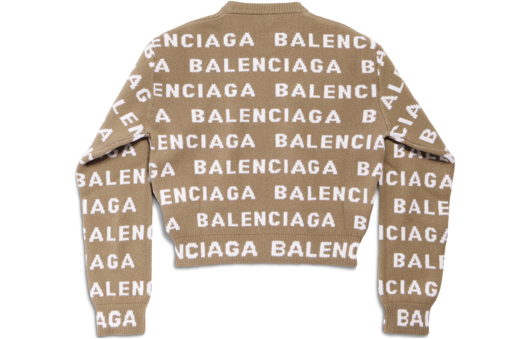 Lookbook (W) Balenciaga SS24 雙色標誌針織毛衣 常規版型 深米色 761591T16739677