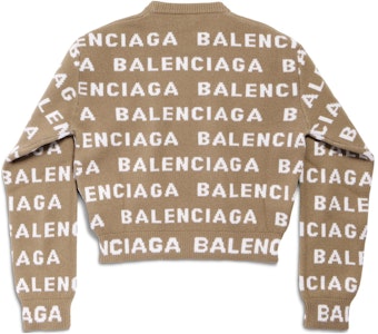 (W) Balenciaga SS24 雙色標誌針織毛衣 常規版型 深米色 761591T16739677 Lookbook (W) Balenciaga SS24 雙色標誌針織毛衣 常規版型 深米色 761591T16739677