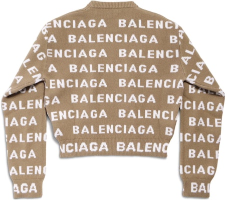 (W) Balenciaga SS24 雙色標誌針織毛衣 常規版型 深米色 761591T16739677 Lookbook (W) Balenciaga SS24 雙色標誌針織毛衣 常規版型 深米色 761591T16739677