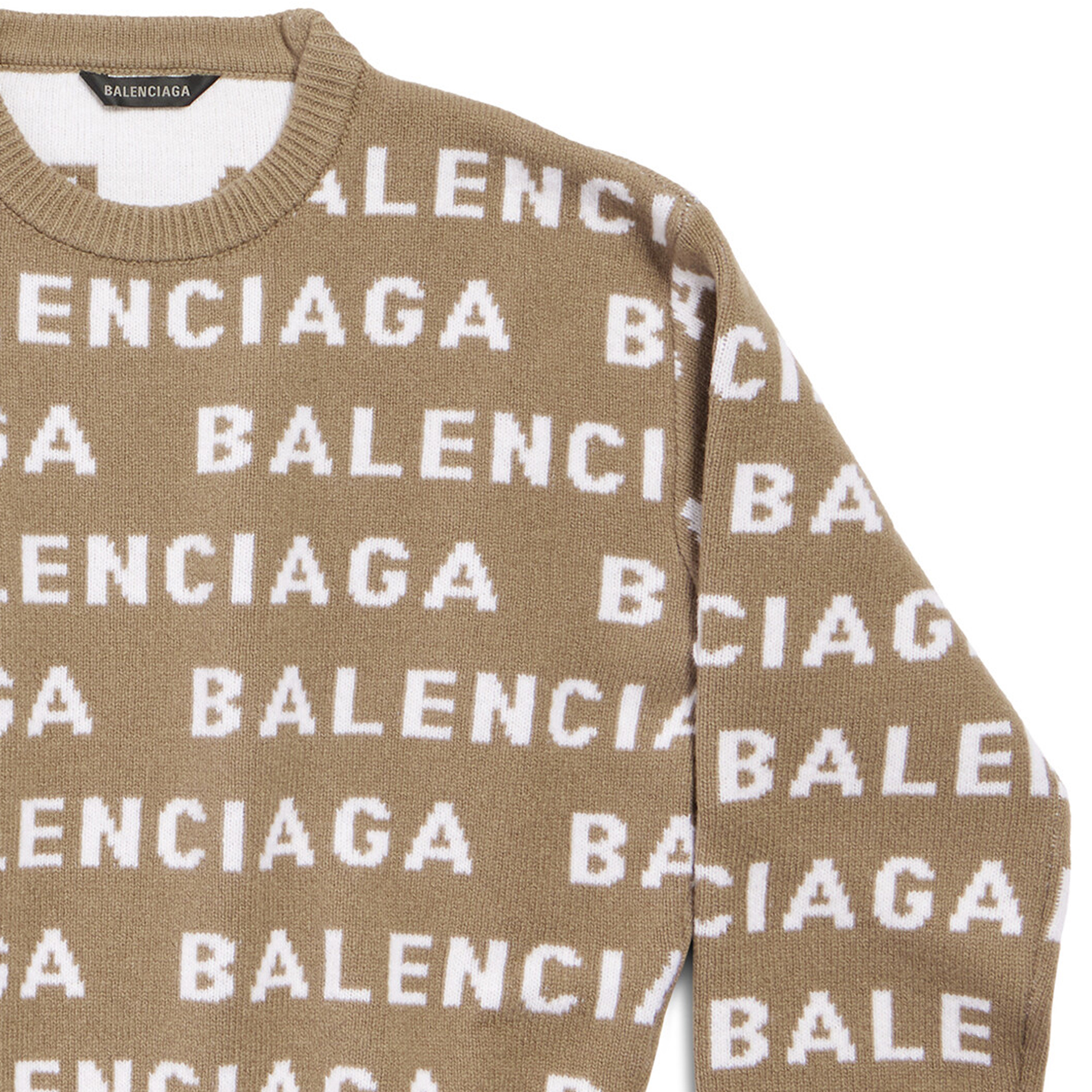Purchase (W) Balenciaga SS24 雙色標誌針織毛衣 常規版型 深米色 761591T16739677