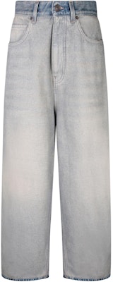 (W) 巴黎世家 SS24 浅蓝色直筒牛仔裤 女士常规版型洗旧款式 773771TDW154209 Buy (W) 巴黎世家 SS24 浅蓝色直筒牛仔裤 女士常规版型洗旧款式 773771TDW154209