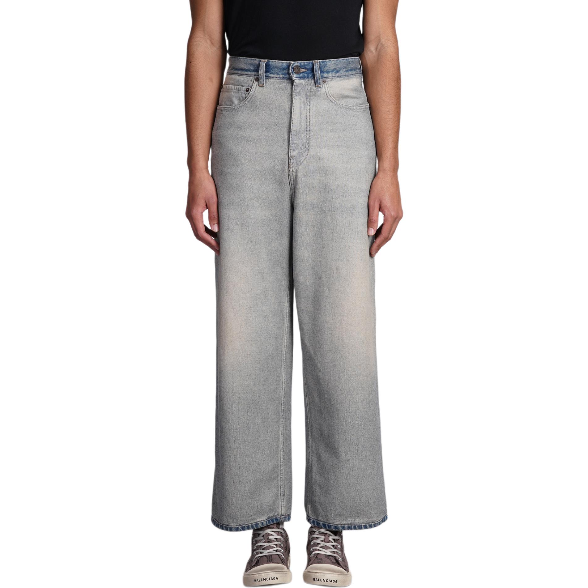 Shop (W) 巴黎世家 SS24 浅蓝色直筒牛仔裤 女士常规版型洗旧款式 773771TDW154209