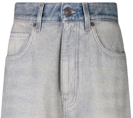 (W) 巴黎世家 SS24 浅蓝色直筒牛仔裤 女士常规版型洗旧款式 773771TDW154209 Details for (W) 巴黎世家 SS24 浅蓝色直筒牛仔裤 女士常规版型洗旧款式 773771TDW154209