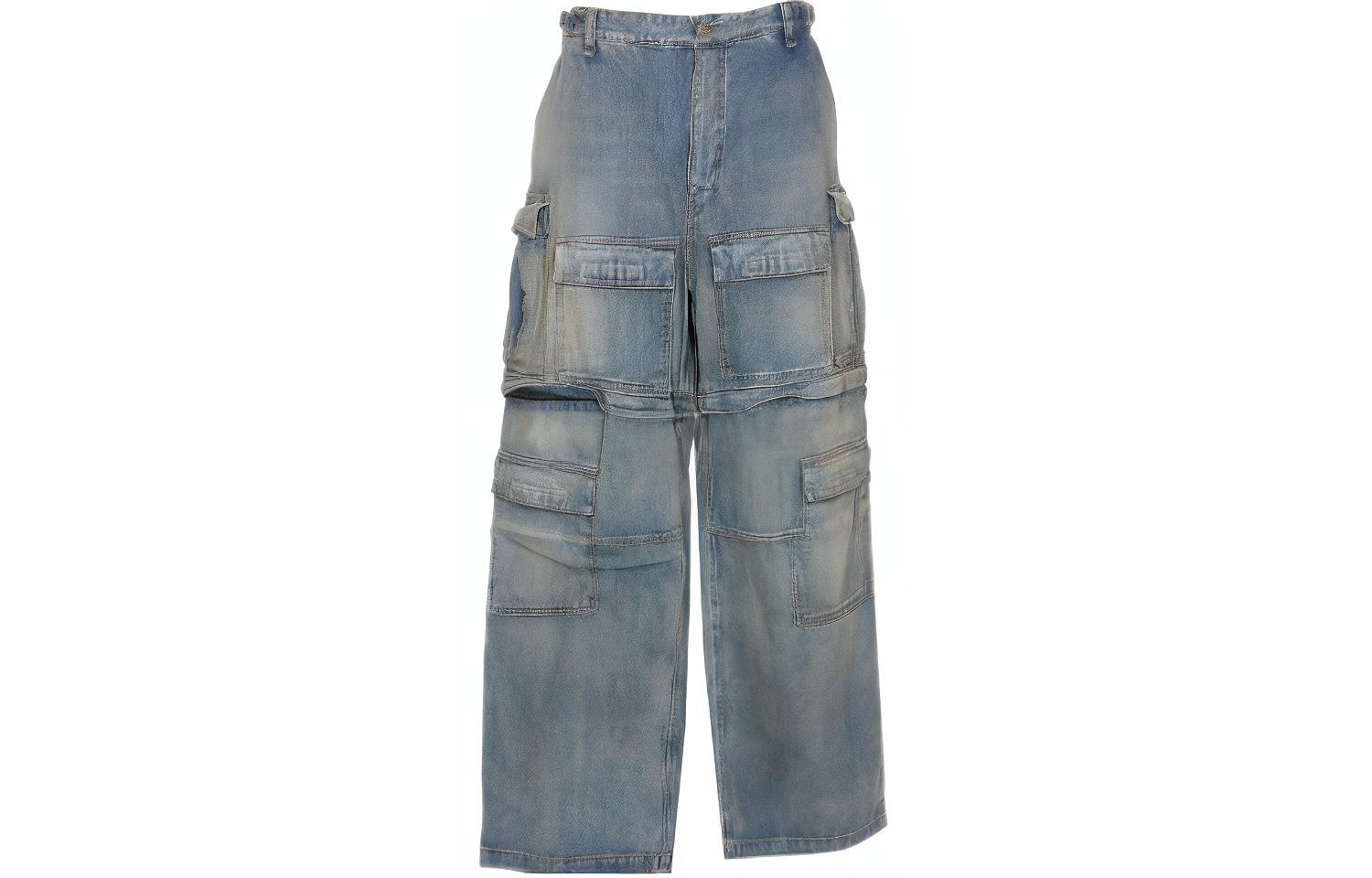 Order (W) Balenciaga SS24 Jeans Anchos Tiro Medio Mujer Denim Azul Lavado. 773759TPW534868