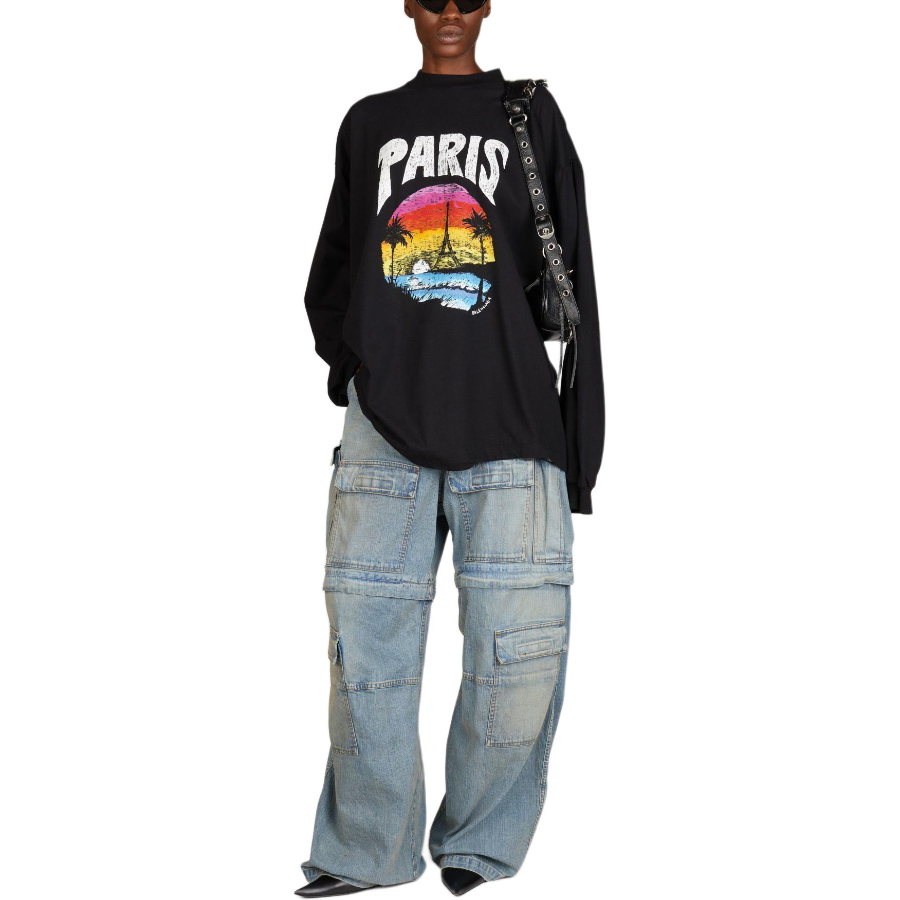 Shop (W) Balenciaga SS24 Jeans Anchos Tiro Medio Mujer Denim Azul Lavado. 773759TPW534868