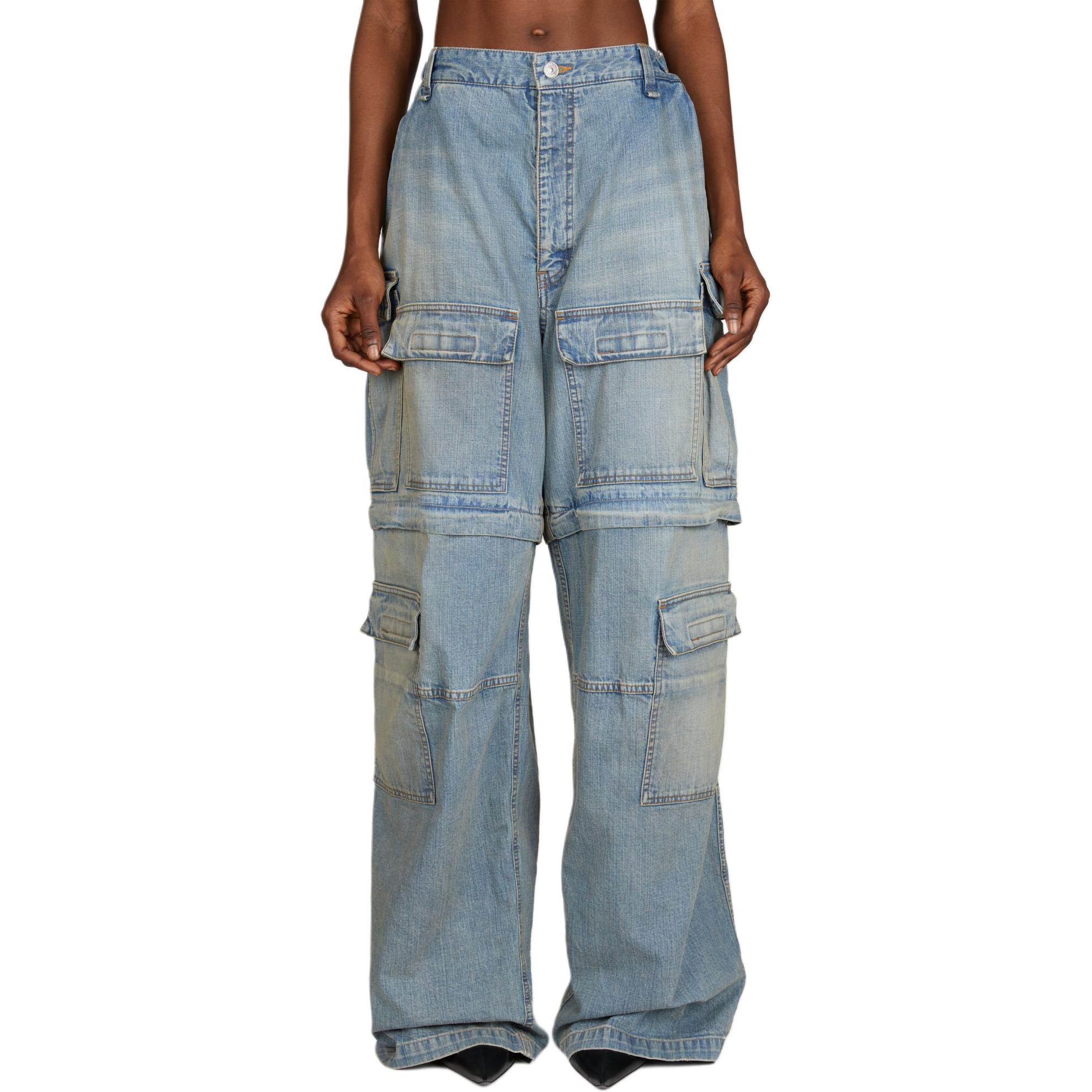 Purchase (W) Balenciaga SS24 Jeans Anchos Tiro Medio Mujer Denim Azul Lavado. 773759TPW534868